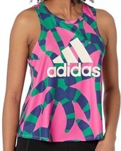 NEW Adidas X Farm Rio Tank Top Women Sz SMALL (HS1203) Pink Green Camp Sleeveles - £22.36 GBP