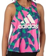 NEW Adidas X Farm Rio Tank Top Women Sz SMALL (HS1203) Pink Green Camp S... - £21.37 GBP