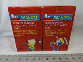 Peanuts Charlie Brown Lucy Baseball Candle Jar Topper Avon 2004 Lot - $29.95