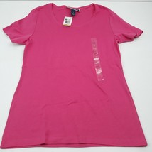 Macy&#39;s Karen Scott Woman&#39;s Pink Flirt Short Sleeve Scoop Neck Top T-Shirt Small - £15.79 GBP