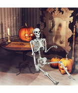 5.4Ft Halloween Skeleton Life Size Realistic Full Body Hanging with Movable - $1,577.15 MXN