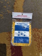 Honduras 3 MINI BANNER FLAG GREAT FOR CAR MIRROR 2 SIDE 6x4 Inch - $10.88