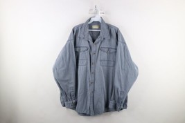 Vtg 90s Streetwear Mens 2XLT Faded Stonewash Collared Button Shirt Blue ... - $44.50