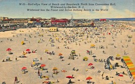 Wildwood By The Sea Nj~Birds Eye View BEACH-BOARDWALK-AMUSEMENT PK~1947 Postcard - £4.31 GBP