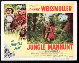 Jungle Manhunt 11&quot;x14&quot; Lobby Card Johnny Weissmuller Sheila Ryan - £38.16 GBP