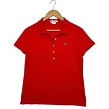 Lacoste Top Womens 40 Medium Orange Polo Shirt Pique Preppy Classic Y2K ... - $17.81