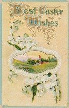 Vintage Postcard Easter Church in the Country Lily of the Valley 1913 Embossed - £6.32 GBP