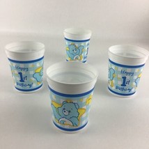 Care Bears Happy 1st Birthday Cups Treat Container Lot Bedtime Bear Vint... - $32.62