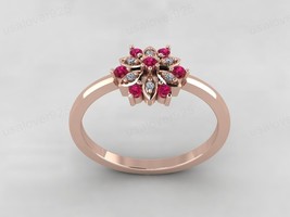 Natural Pink Ruby Gemstone Handmade Modern Unique Women Statement Ring Jewelry - £46.29 GBP