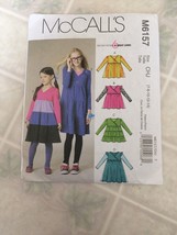 McCalls Sewing Pattern 6157 Girls&#39; Surplice  Top &amp; Dresses in Size 3 4 5 6  - £9.74 GBP