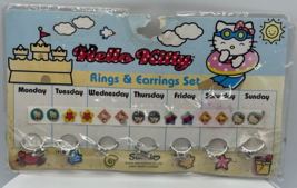 Hello Kitty Vintage Rings and Earrings 30th Anniversary Set Sanrio 2004 - £22.41 GBP