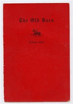 The Old Barn Menu Private Club Parkside Ave Burbank Illinois 1955 - £52.93 GBP