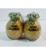 Vintage 1970&#39;s Pair Ceramic Pineapple Souvenir Hawaii Salt Pepper Shaker... - £19.46 GBP