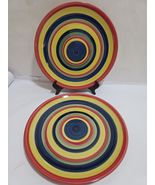 Swirl Hand Painted Collection 10.5 inch Dinner Plate ~ Multicolor Tablet... - $21.83