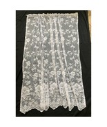 White Lace Flower Sheer Scallop end Curtain panel 60x63 - £7.00 GBP