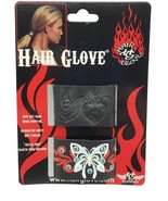1.25&quot; Set Debossed Heart &amp; Tribal Butterfly Hair Glove - $16.34