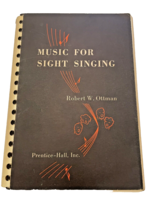 Book Music for Sight Singing Robert W. Ottman Vintage 1965 - £14.55 GBP