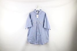 NOS Vtg 90s Carhartt Mens XL Spell Out Short Sleeve Chambray Button Shir... - £54.47 GBP