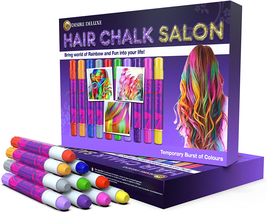 Hair Chalk for Girls Makeup Kit of 10 Temporary Colour Pens Gifts, Great Toy for - £16.72 GBP
