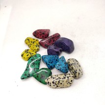 Dalmatian Jasper Crystal Tumble Stone Set 6 Purple Blue Green Yellow Red White - $5.04+