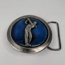 The Great American Buckle Co 1977 Vintage Golfer On Enamel Limited Edition - $21.99
