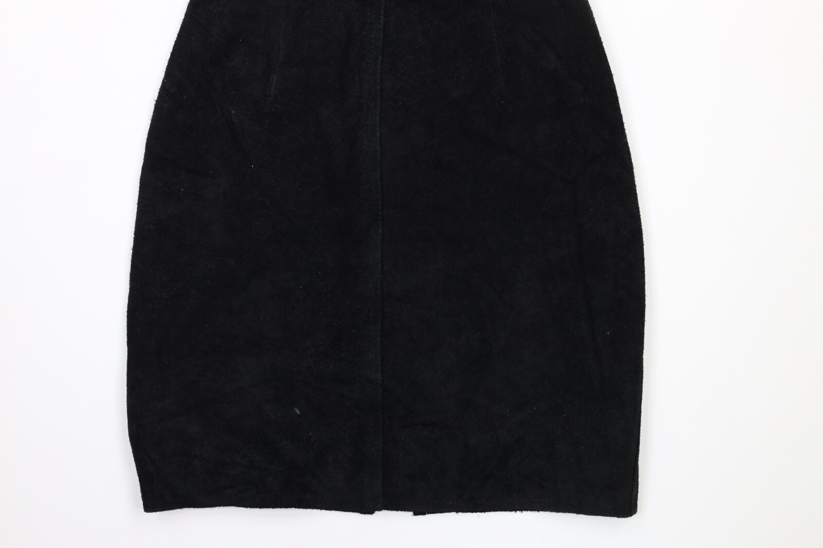 Vintage 90s United Color of Benetton Womens 40 Suede Leather Pencil Skirt Black Item image 9