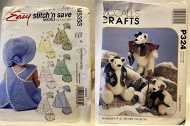 2 McCalls Pattern Stitch n Save M5353 Infants,Crafts P324 Teddy Bears PE... - £3.45 GBP