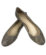 Calvin Klein Sapphire Lizard Sz 9M Natural LaserCut Perforated Ballet Fl... - $539.20 MXN