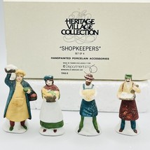 Dept 56 SHOPKEEPERS Set of 4 Retired 1987 Dickens Village People 59668 NIB VTG - £15.29 GBP