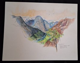 Signed Beverly Ellstrand Stalheim, Norway Mountain Landscape Color  Sket... - $35.00