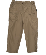 LL Bean Womens Khaki Cropped Cargo Hiking Pants Size M Utility Nylon Tra... - $26.71 CAD
