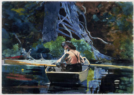 Art Print Winslow Homer The Adirondack guide Canvas Giclee 15.2 × 21.5 in - £11.19 GBP