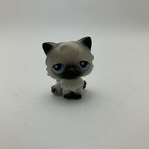 Littlest Pet Shop LPS #60 Persian Cat White And Black With Blue Dot Eyes - £7.34 GBP