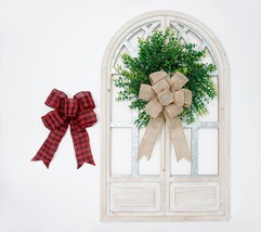 Home Reflections Vintage Wood Window Decor with Bows - £69.03 GBP