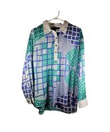 Bob Mackie Wearable Art Vintage 90's Green &amp; Blue Grid Pattern Size Medium - $33.75