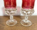 Tiffin?  RUBY KING CROWN THUMBPRINT RUBY Flashed  5-5/8” Water Glass Set... - £13.20 GBP