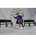 Dept 56 12 days of christmas 5 golden rings Figurine Plus 2 Benches - $17.70