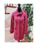 Land&#39;s End Women&#39;s Red Solid Wool Long Sleeve Collared Mid Length Coat S... - $65.20 CAD