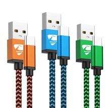 Usb C Cable 3A Fast Charge 6Ft 3Pack, Usb A To Type C Charging Cord Braided Char - £15.97 GBP
