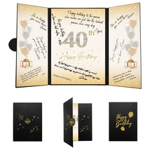 40Th Birthday Decorations Black And Gold, Creative 40Th Birthday Guest Book Alte - £19.69 GBP