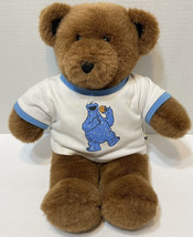 Build A Bear Sesame Street Brown Bear Plush with Cookie Monster Shirt 15 in - £10.09 GBP