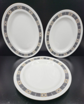 3 Pc Wedgwood Asia Black Oval Serving Platters Chop Plate Vintage England Lot - £197.57 GBP