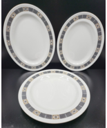 3 Pc Wedgwood Asia Black Oval Serving Platters Chop Plate Vintage Englan... - £194.36 GBP