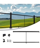 Muzata 6&#39;6&quot; Aluminum Handrail Kit Black Cable Railing System Work with Wood - $98.99