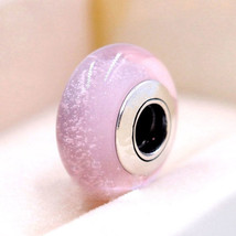 Disney Aurora Pink Signature Color Murano Glass Charm Bead For European ... - $9.99