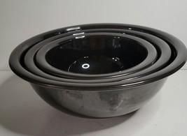 3 Pyrex Nesting Bowls Black with Clear Bottom - £67.16 GBP