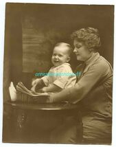 studio photograph * Mother and Toddler posing with picture book 7 x 9 in... - $8.95