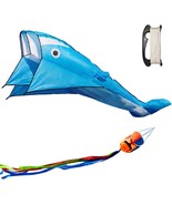 UiUNLY 3D Kites for Adults Kids Large Blue Dolphin Beach Kites Blue with... - £19.95 GBP