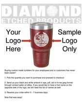 ENGRAVED Custom Personalized Name/Logo 30oz Stainless Steel Tumbler Maroon Gift! - £19.16 GBP