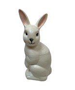 Vintage 11&quot; White Plastic Blow Mold Easter Bunny Rabbit Candy Treat Jar ... - $28.00